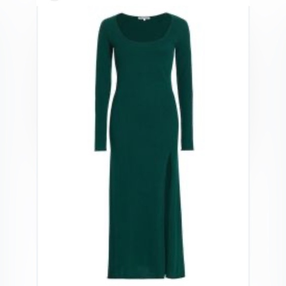 Reformation NWT Jennita Forest Green 100% cashmere Dress - Picture 2 of 9